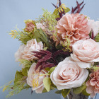 Arranjo Rosas E Dálias Artificial No Vaso De Vidro | Formosin